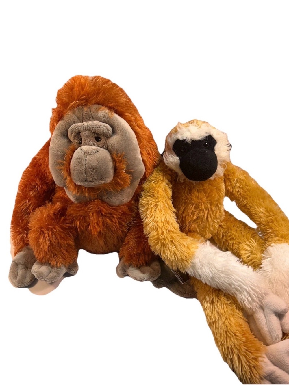 2 Monkeys Orangutan Wild Republic Petting zoo gibbon Hanging Hook Latch Plush